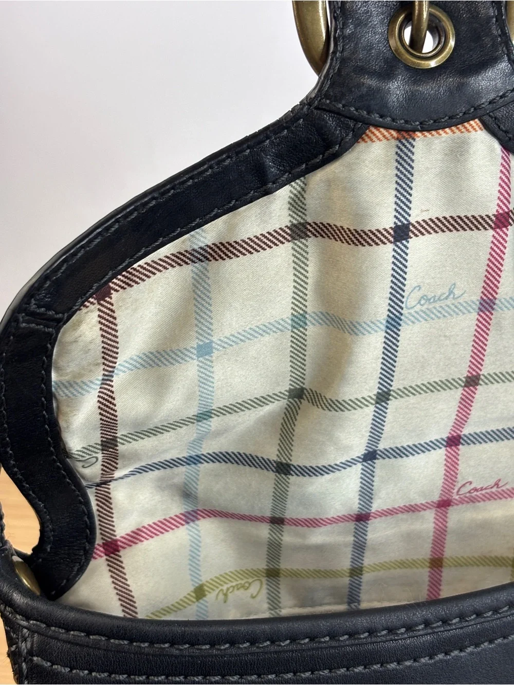 Vintage Coach Bleecker Legacy Tattersall Flap Large Shoulder Bag - Picture 13 of 14
